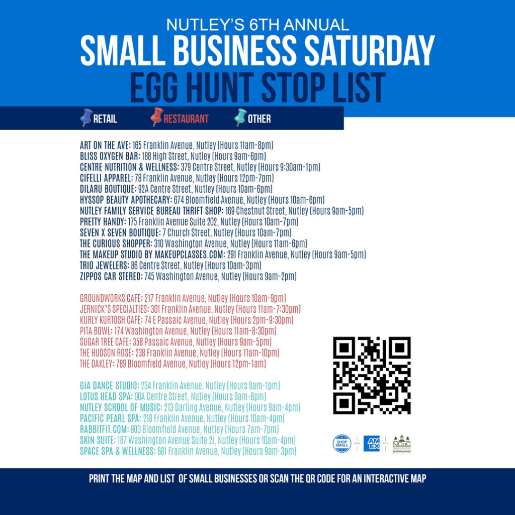 Nutley Chamber Small Business Saturday 2024