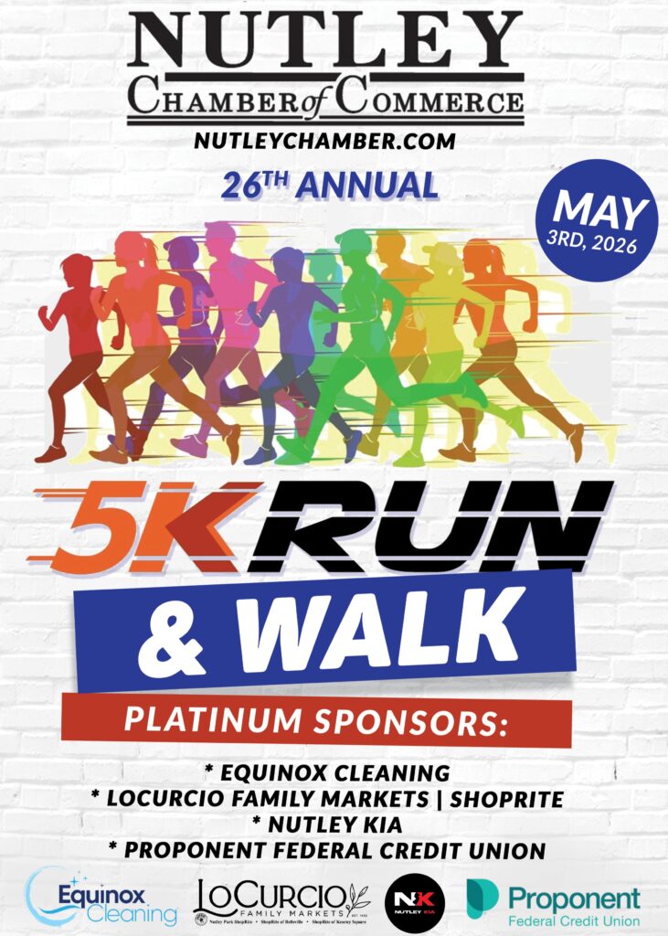 Nutley Chamber of Commerce 5K Run May 3, 2026